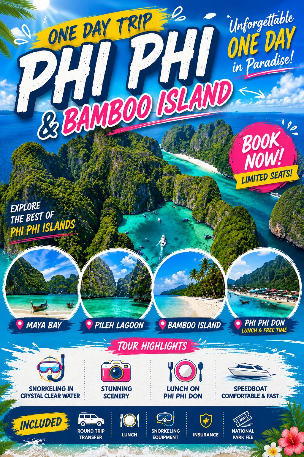 PhiPhi Island and Bamboo Island by Speedboat
