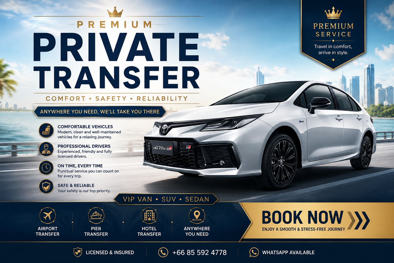 Private Van Charter: Koh Lanta to Krabi Airport (or Krabi Town)